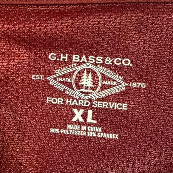 G. H. Bass & Co Excursion Performance Men’s XL Button Shirt. Burgundy color. - Picture 5 of 7